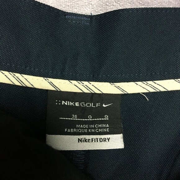 Nike Mens Golf Shorts size 36 Dark Blue Pleated Front Pockets Polyester - Picture 4 of 10